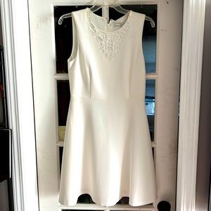 NWT Trina Turk White Dress with Beaded Detail